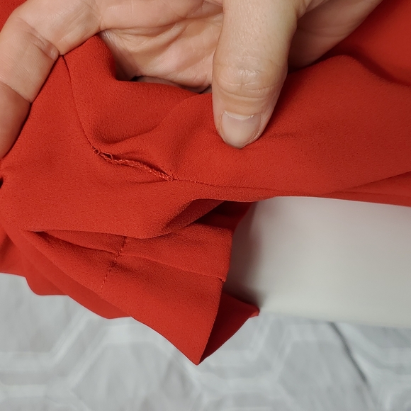 Banana Republic Fire Red Elegant Blouse Size Petite Small - Picture 11 of 12
